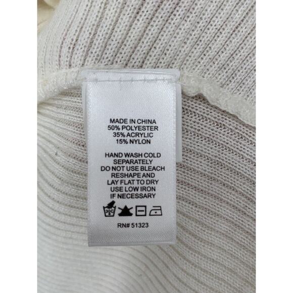 1.STATE Sylvia Ribbed Soft Knit Twist Back Sweater Womens Small Ivory Oversized - Picture 10 of 10